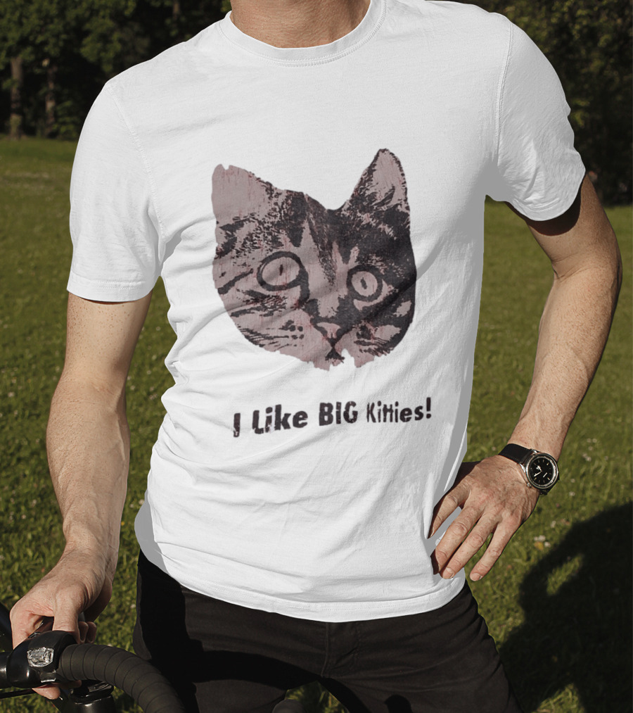 I Like Big Kitties Cat Lover Feline Enthusiast Funny Display T-Shirt