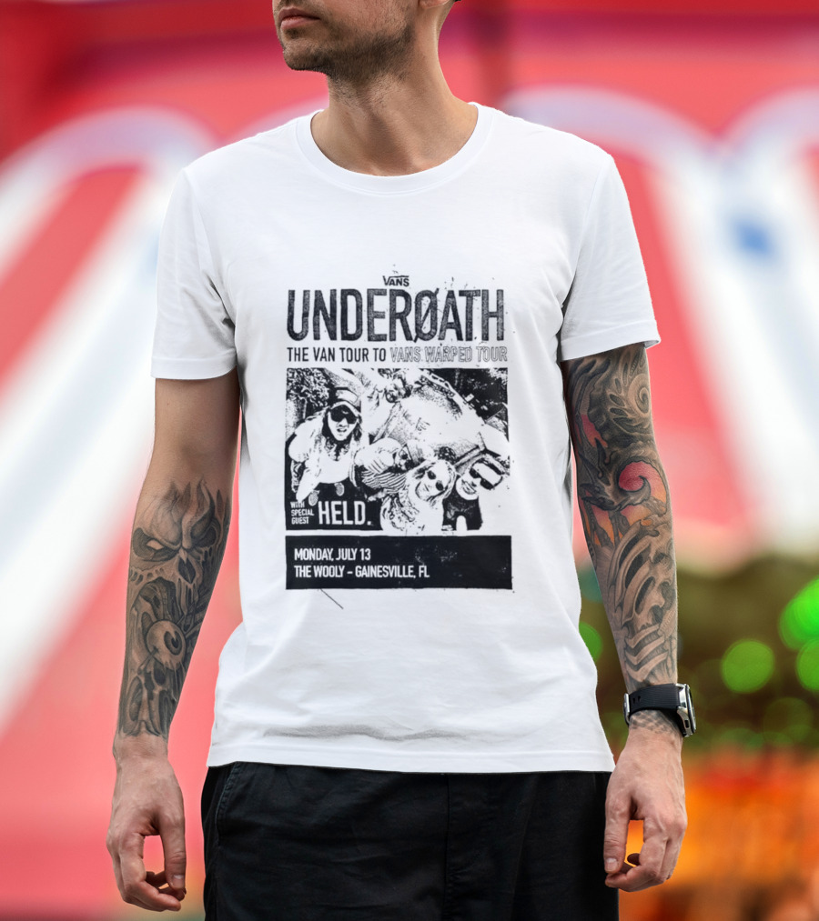 Underoath The Van Tour To 2026 Warped Tour Monday July 13 The Wooly Gainesville FL T-Shirt