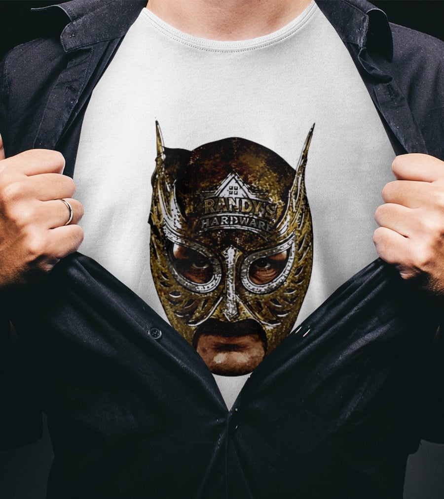 Randy's Hardware Luchador Mask Metallic Gold T-Shirt