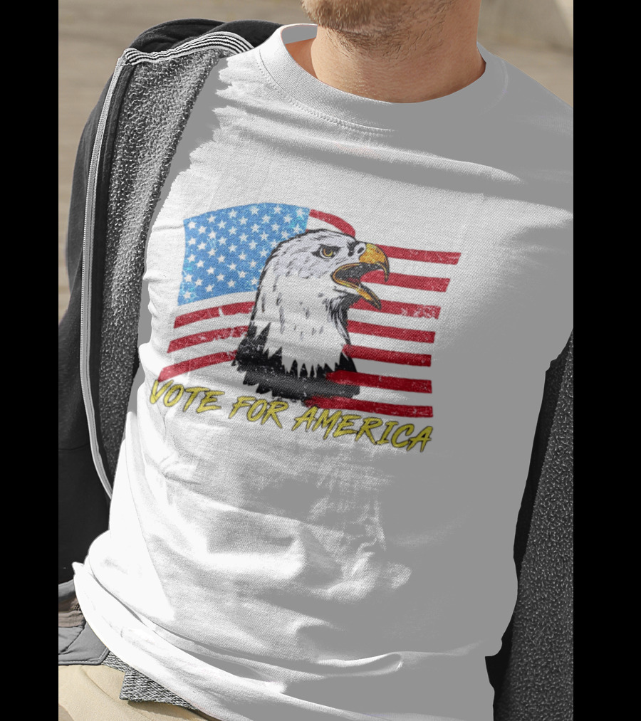 Vote For America Bald Eagle American Flag Stars And Stripes T-Shirt
