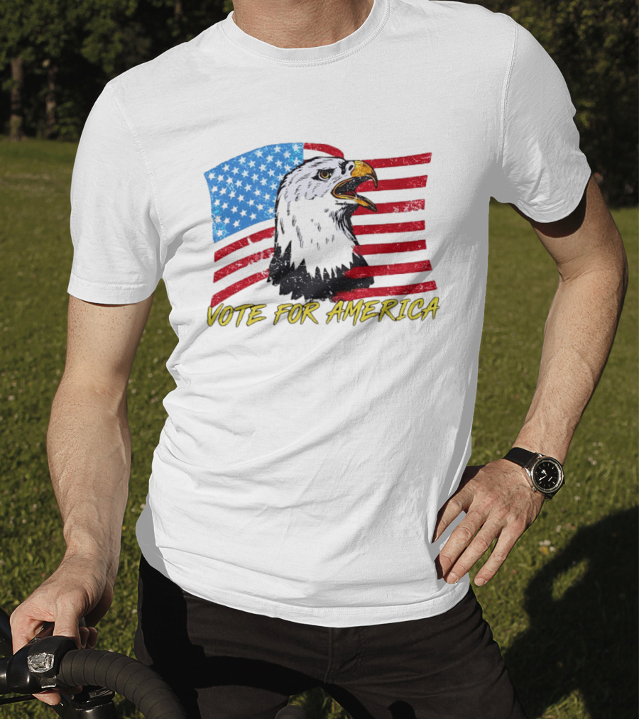 Vote For America Bald Eagle American Flag Stars And Stripes T-Shirt