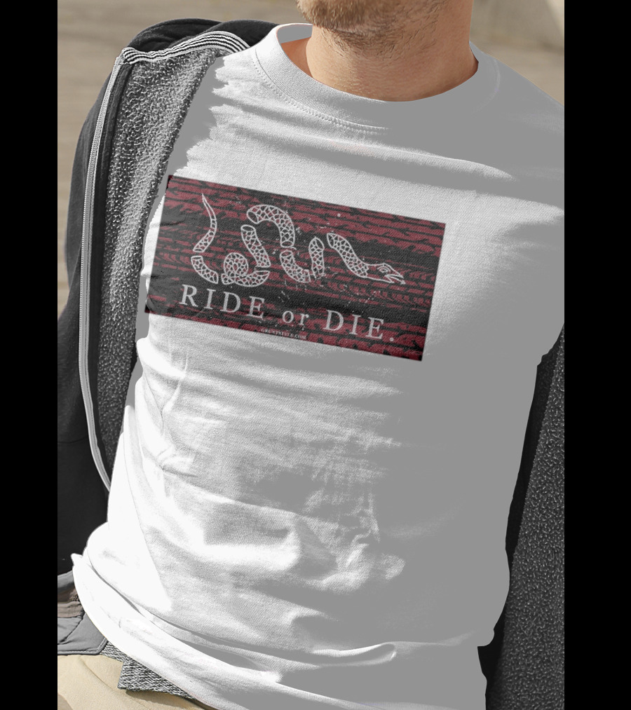 Ride Or Die Coiled Snake Tire Tread Grunt T-Shirt