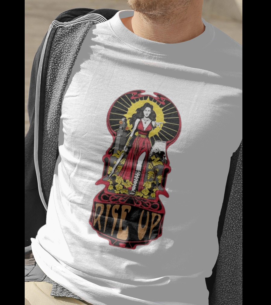 Rise Up Empowerment Resistance Activism Art Deco Warrior Woman T-Shirt