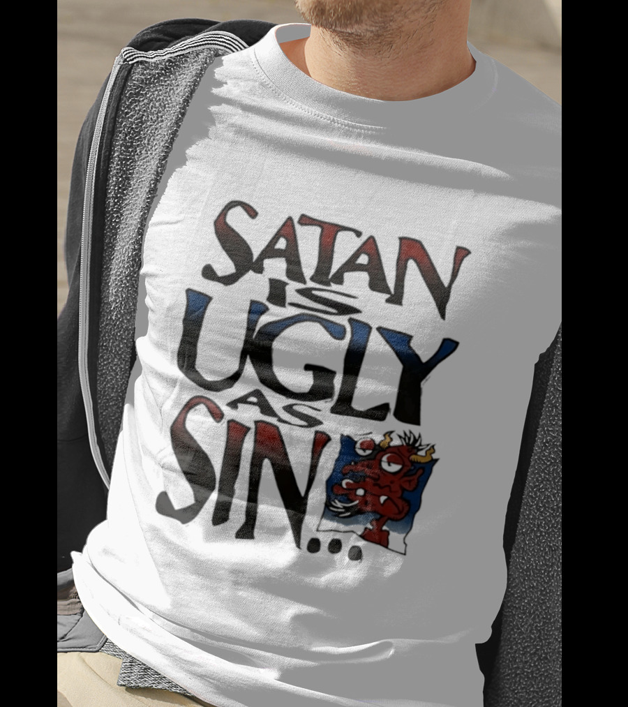 Satan Is Ugly As Sin Red Cartoon T-Shirt