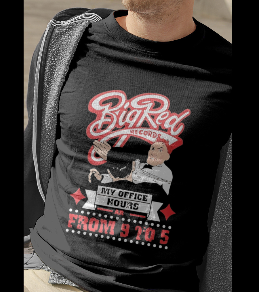 Big Red Records My Office Hours Are From 9 To 5 Retro Comic T-Shirt