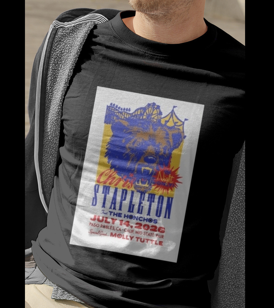 Chris Stapleton Live Concert Paso Robles CA July 14 2026 Featuring The Honchos Special Guest Molly Tuttle T-Shirt