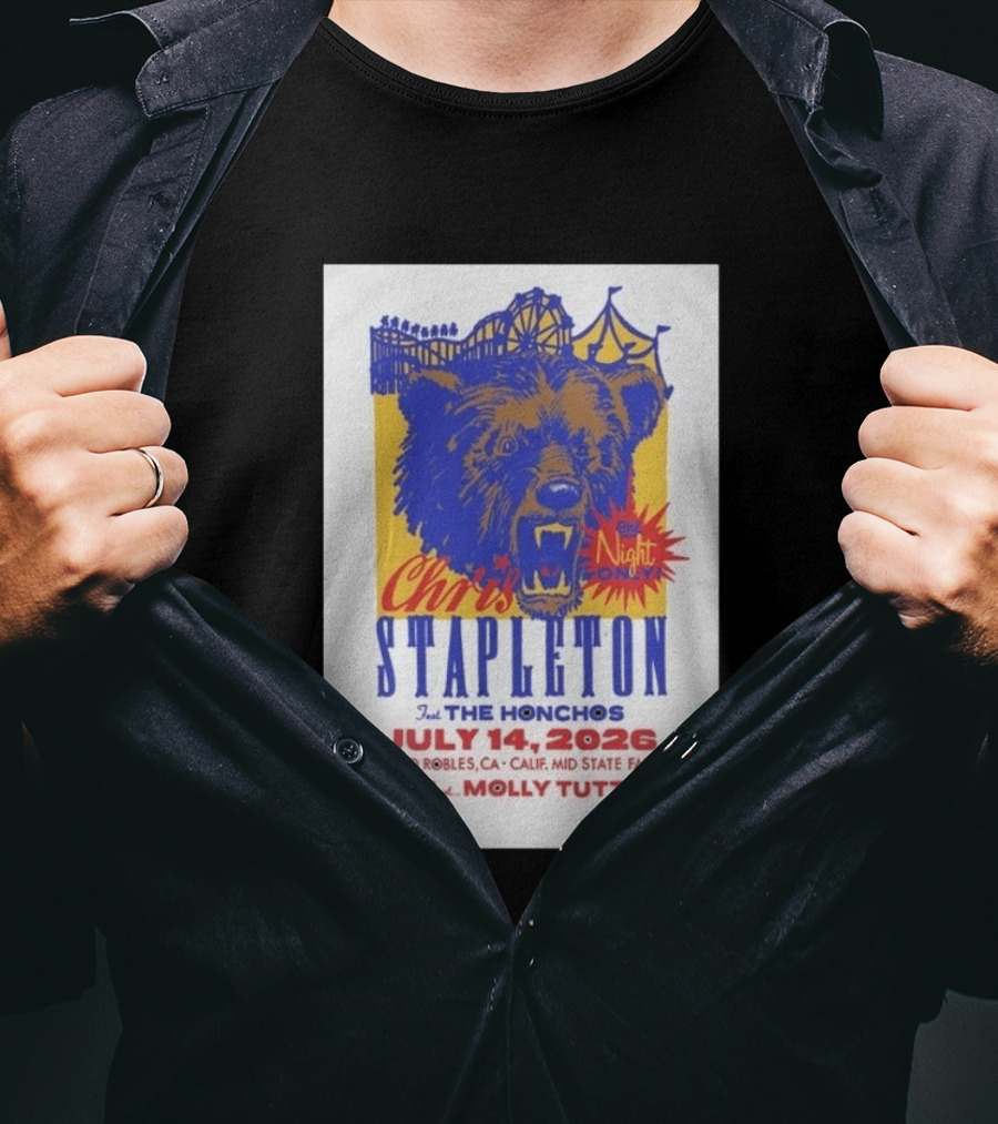 Chris Stapleton Live Concert Paso Robles CA July 14 2026 Featuring The Honchos Special Guest Molly Tuttle T-Shirt