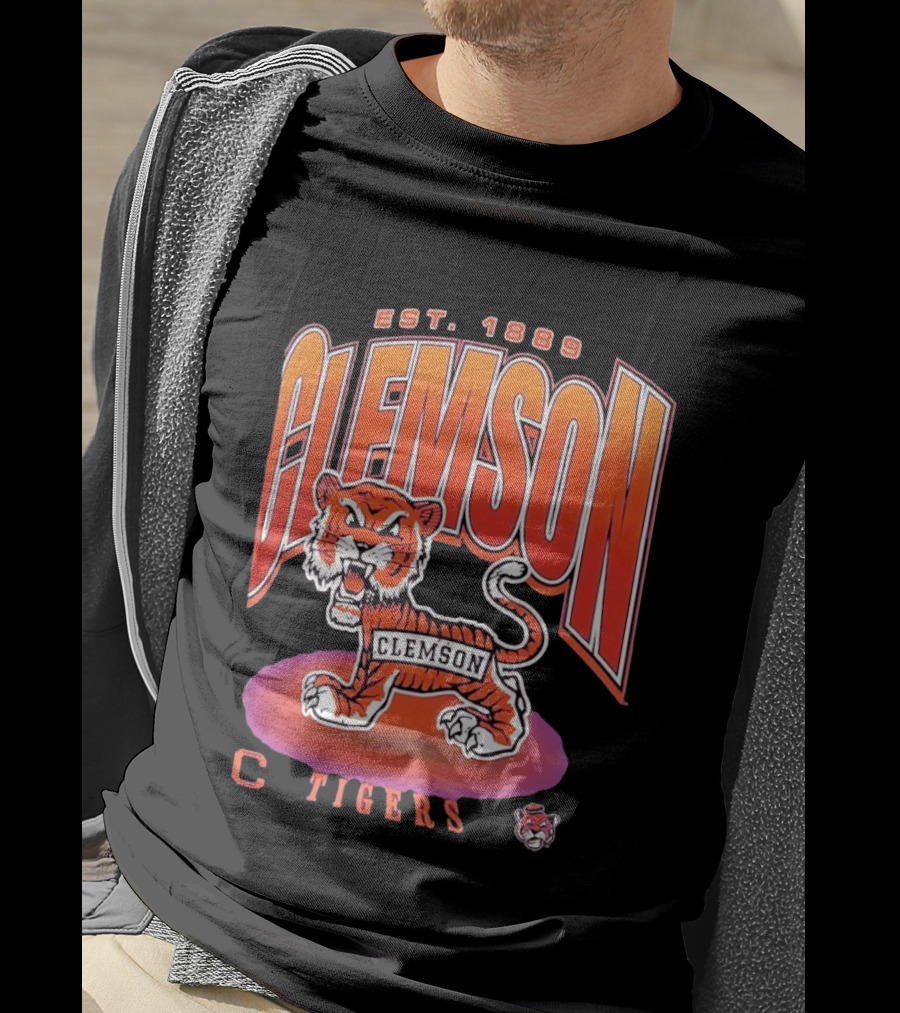 Clemson Tigers Est 1889 Iconic Clemson Football Tiger T-Shirt