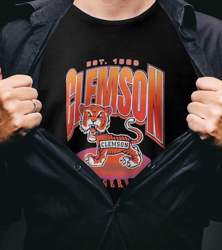 Clemson Tigers Est 1889 Iconic Clemson Football Tiger T-Shirt