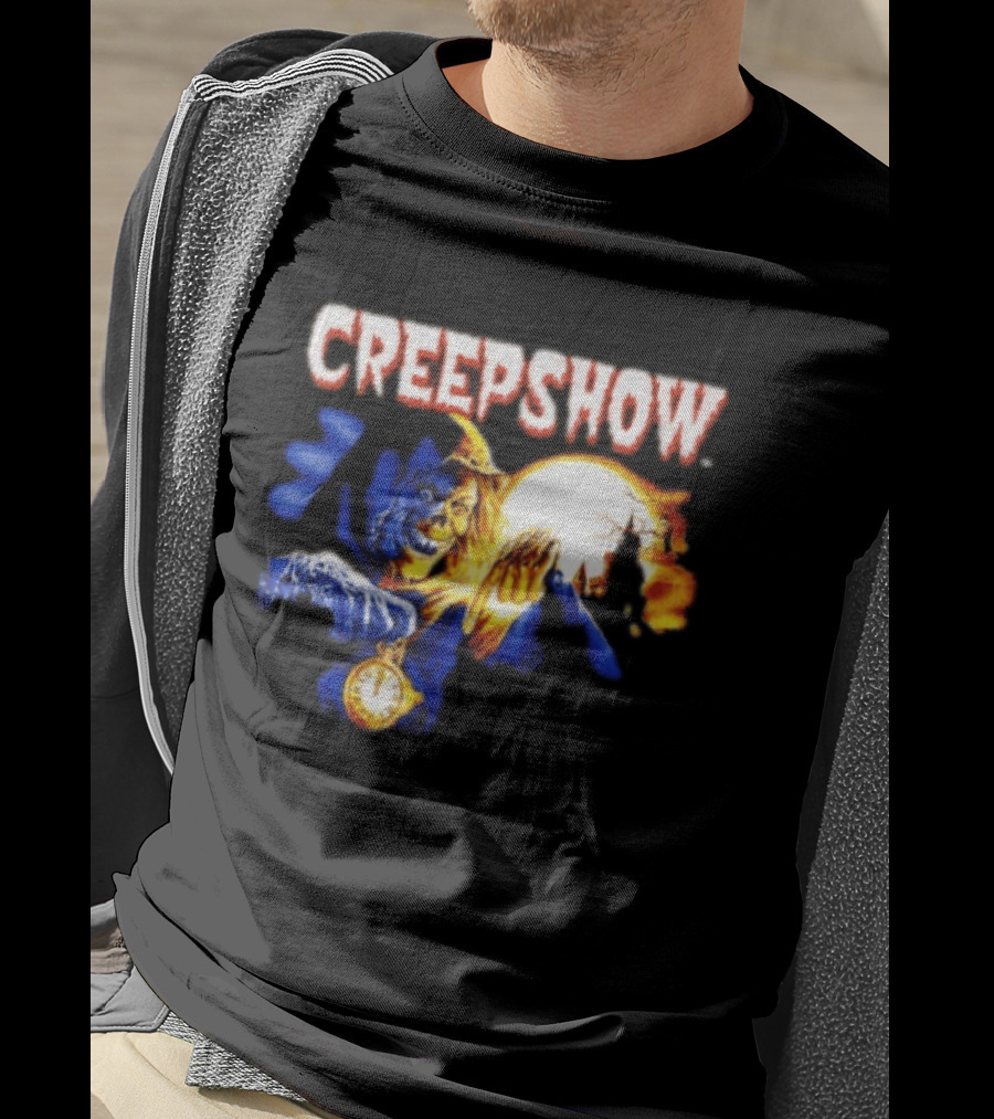 Creepshow Skeleton Holding Pocket With Horror Movie T-Shirt