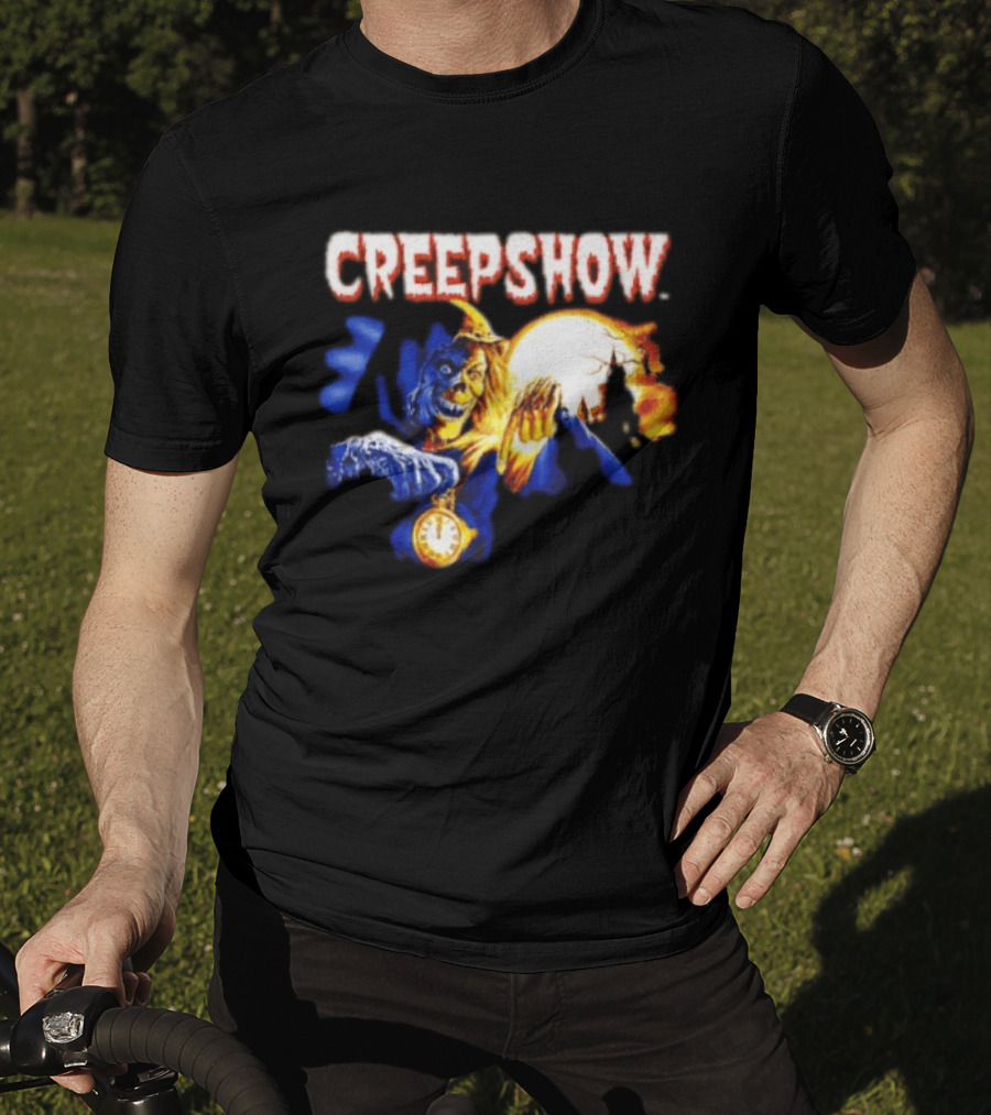 Creepshow Skeleton Holding Pocket With Horror Movie T-Shirt