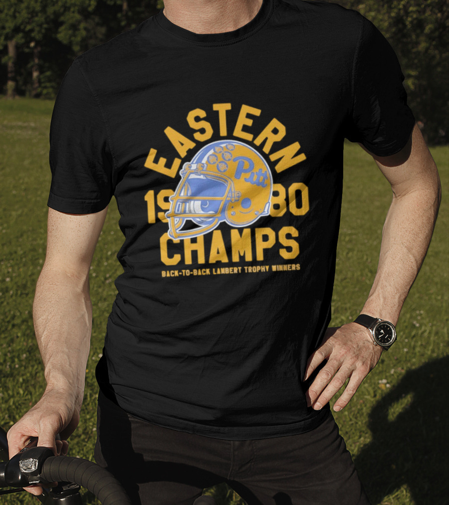 Eastern 1980 Champs Pitt Back To Back Lambert Trophy Winners Football Helmet T-Shirt
