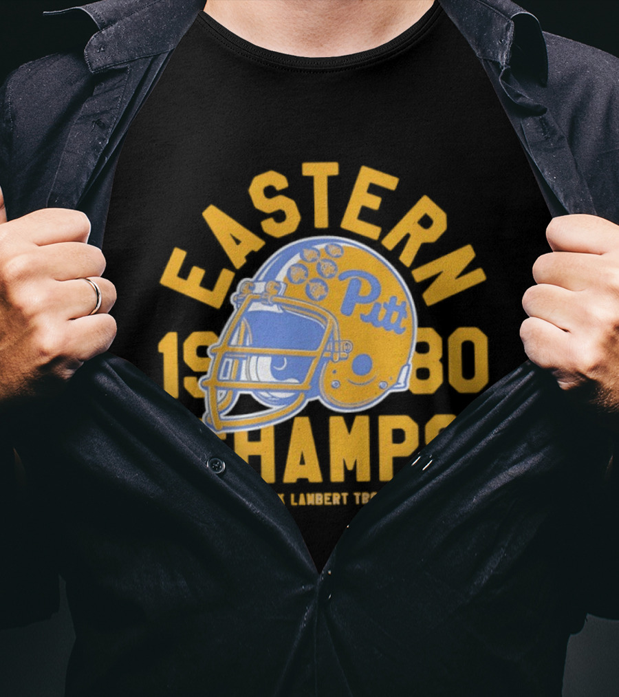 Eastern 1980 Champs Pitt Back To Back Lambert Trophy Winners Football Helmet T-Shirt