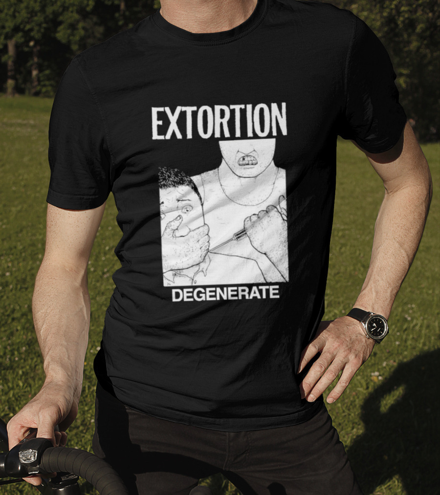 Extortion Degenerate Hardcore Punk Powerviolence Band Merch T-Shirt