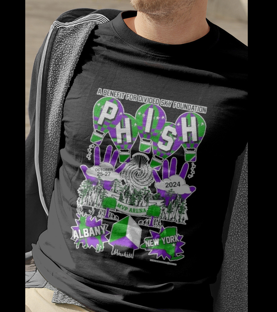 Phish MVP Arena Albany New York October 25 27 2024 Divided Sky Foundation Benefit T-Shirt