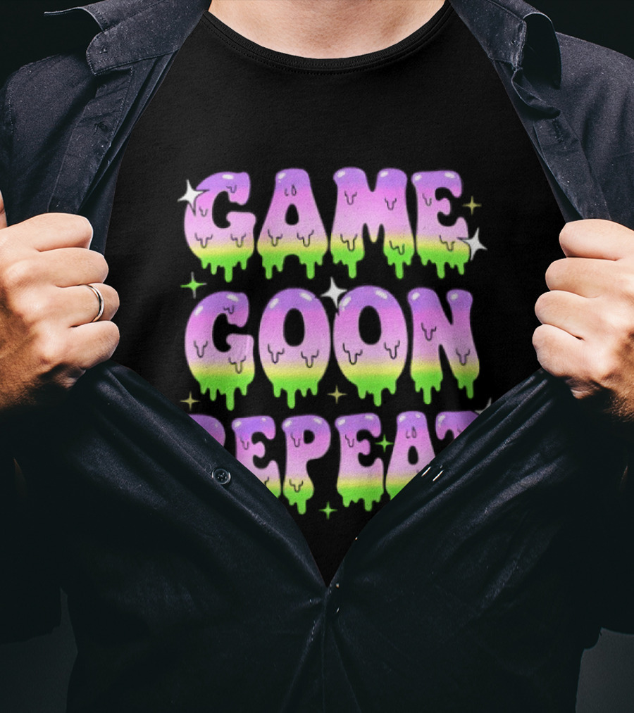 Game Goon Repeat Dripping Gamer Slang Pixel T-Shirt