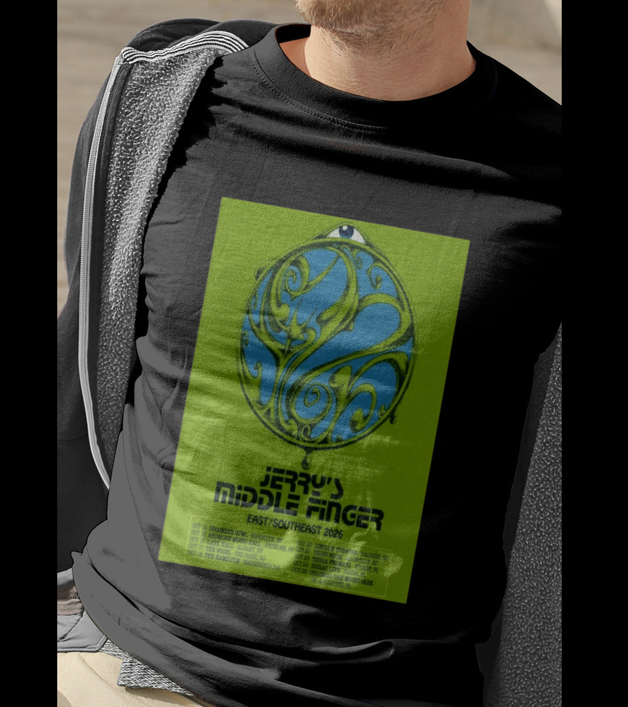 Jerry's Middle Finger East Southeast 2026 Tour Dates With Artistic Eye T-Shirt