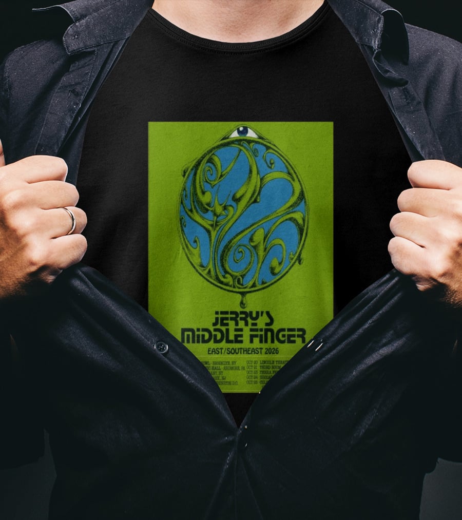 Jerry's Middle Finger East Southeast 2026 Tour Dates With Artistic Eye T-Shirt