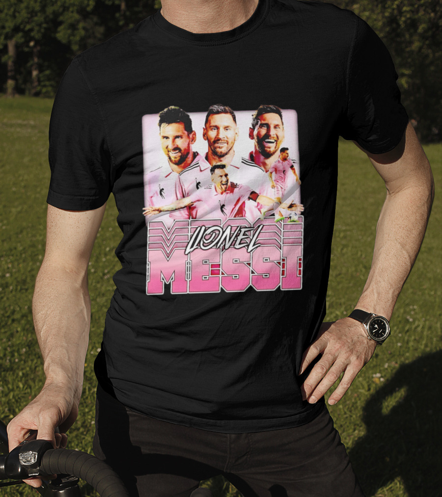 Lionel Messi Inter Miami Celebration Pink Jersey T-Shirt