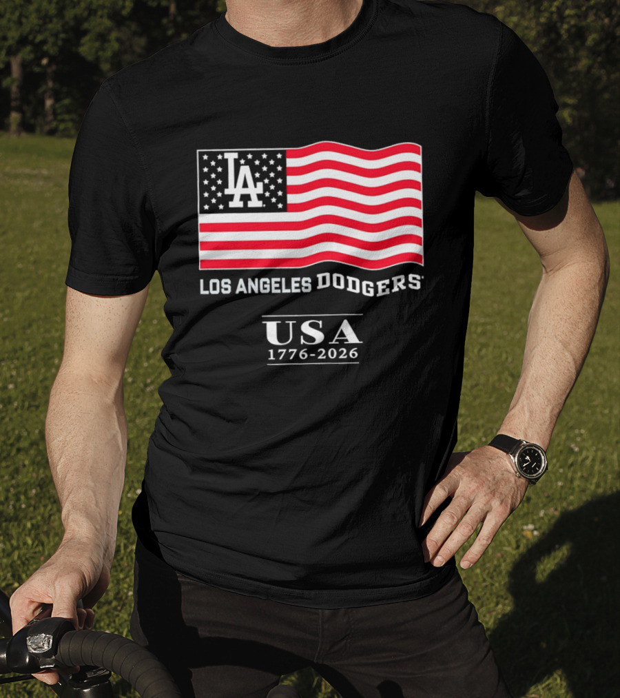 Los Angeles Dodgers USA Flag 1776 2026 T-Shirt