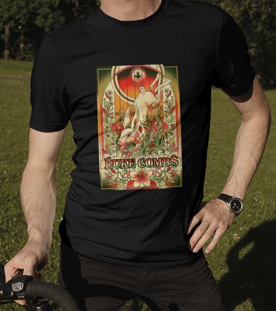 Luke Combs Slane Castle Ireland June 18 2026 Rabbit Floral Art Deco T-Shirt