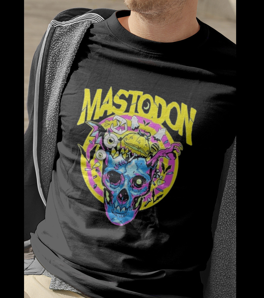 Mastodon Samhain Splosion Skull Halloween Pumpkin Bat Horn Eyeball Explosion T-Shirt