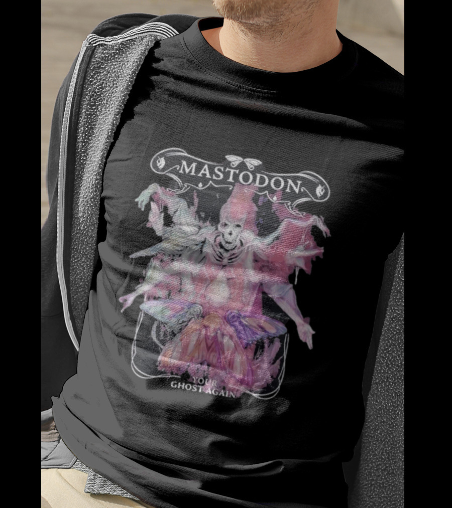 Mastodon Your Ghost Again Skeleton Moth T-Shirt