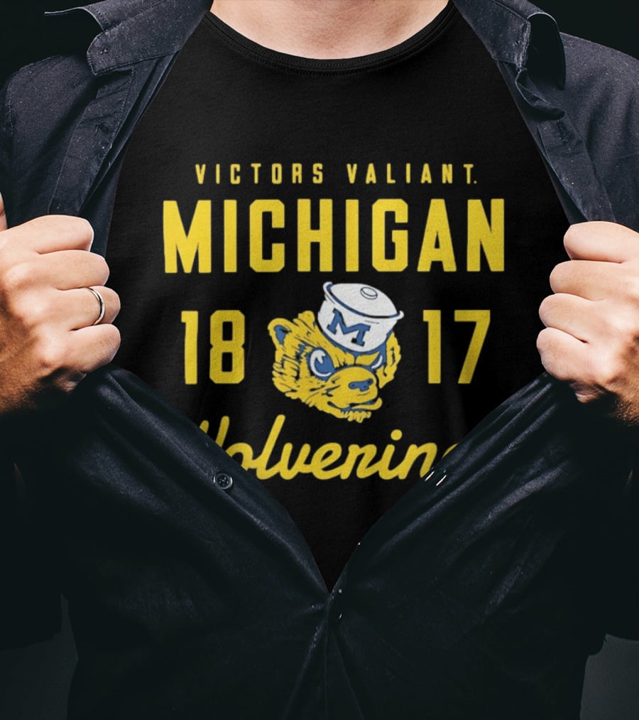 Michigan Wolverines Victors Valiant 1817 Wolverine Head T-Shirt