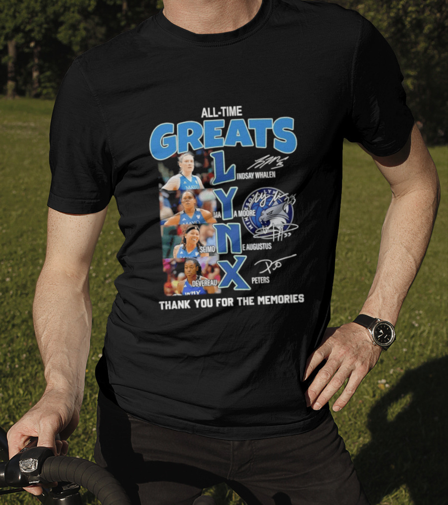 Minnesota Lynx All Time Greats Thank You For The Memories Signatures T-Shirt