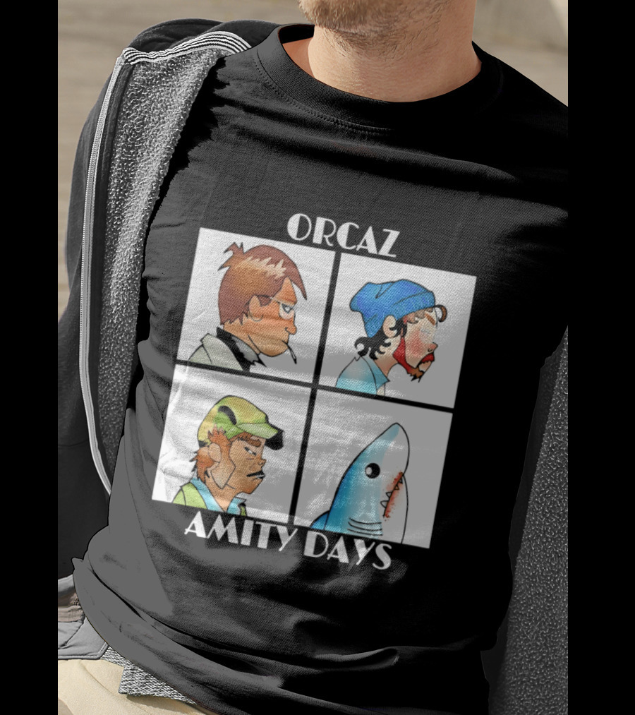 Orcaz Amity Days Four Grid Shark Bite Album Cover T-Shirt