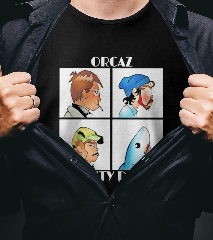 Orcaz Amity Days Four Grid Shark Bite Album Cover T-Shirt