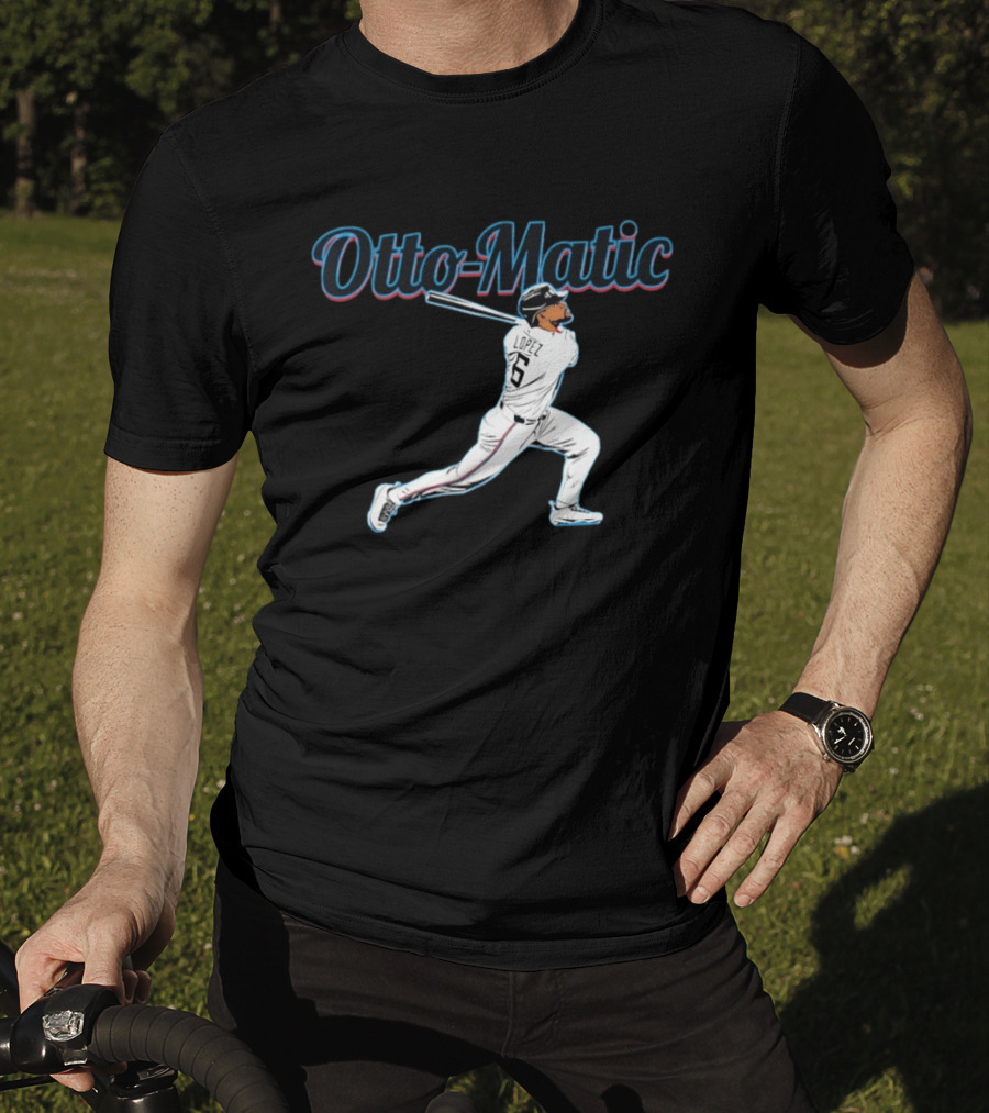 Otto Lopez Otto Matic Miami Marlins MLB Slugger Swing T-Shirt