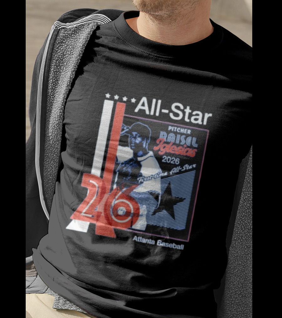 Raisel Iglesias Pitcher 2026 MLB First Time All Star Atlanta Baseball T-Shirt