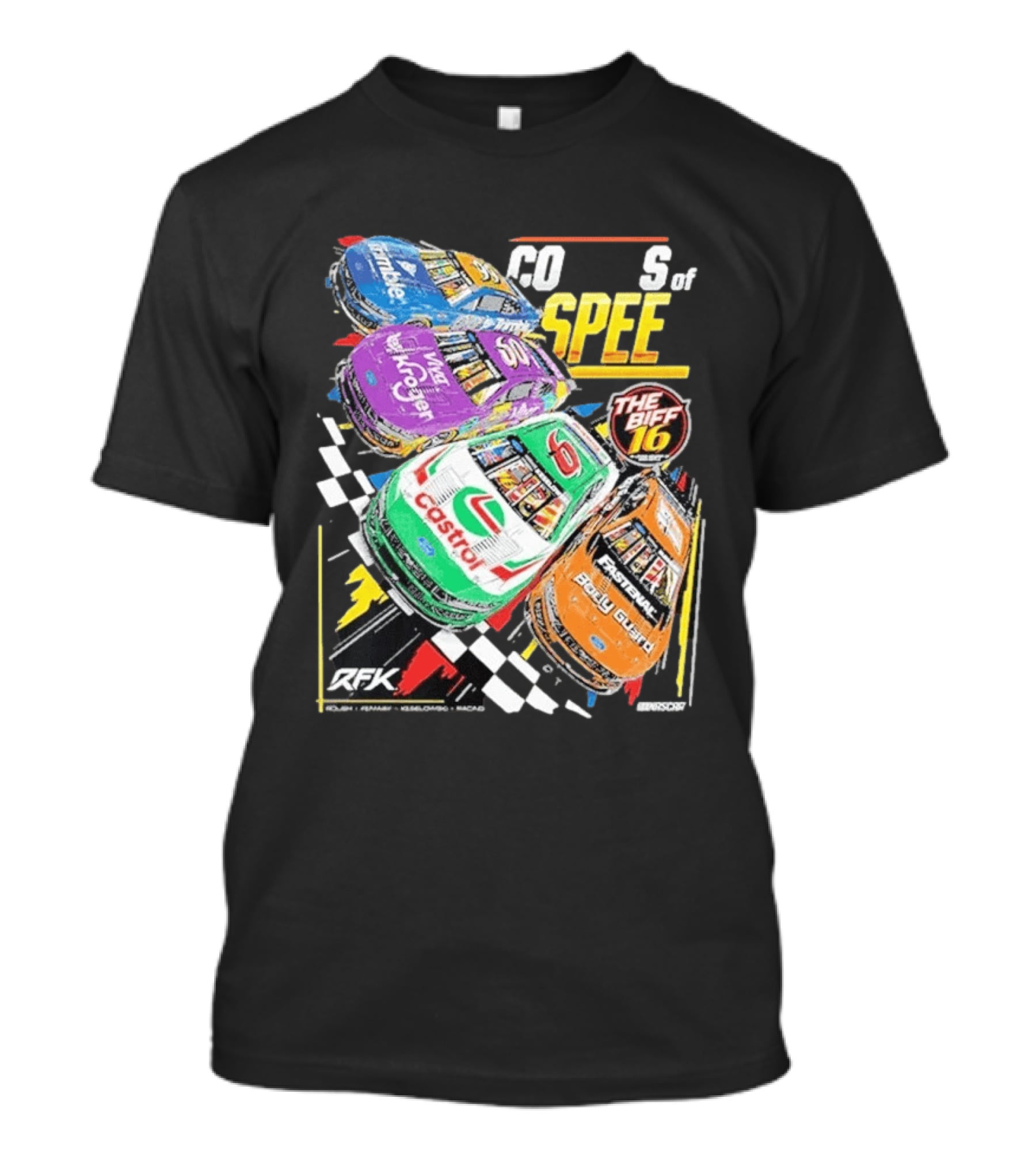 RFK Racing Colors Of Speed Castrol The Biff 16 Daytona 500 Cars T-Shirt