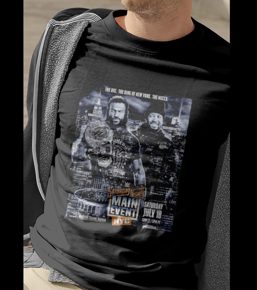 Roman Reigns Jalen Brunson WWE Saturday Night's Main Event Madison Square Garden NYC July 18 T-Shirt