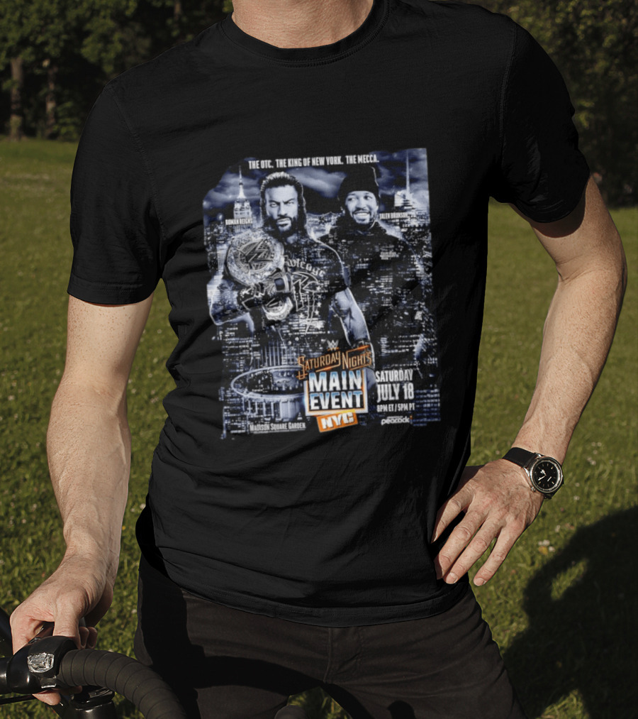 Roman Reigns Jalen Brunson WWE Saturday Night's Main Event Madison Square Garden NYC July 18 T-Shirt
