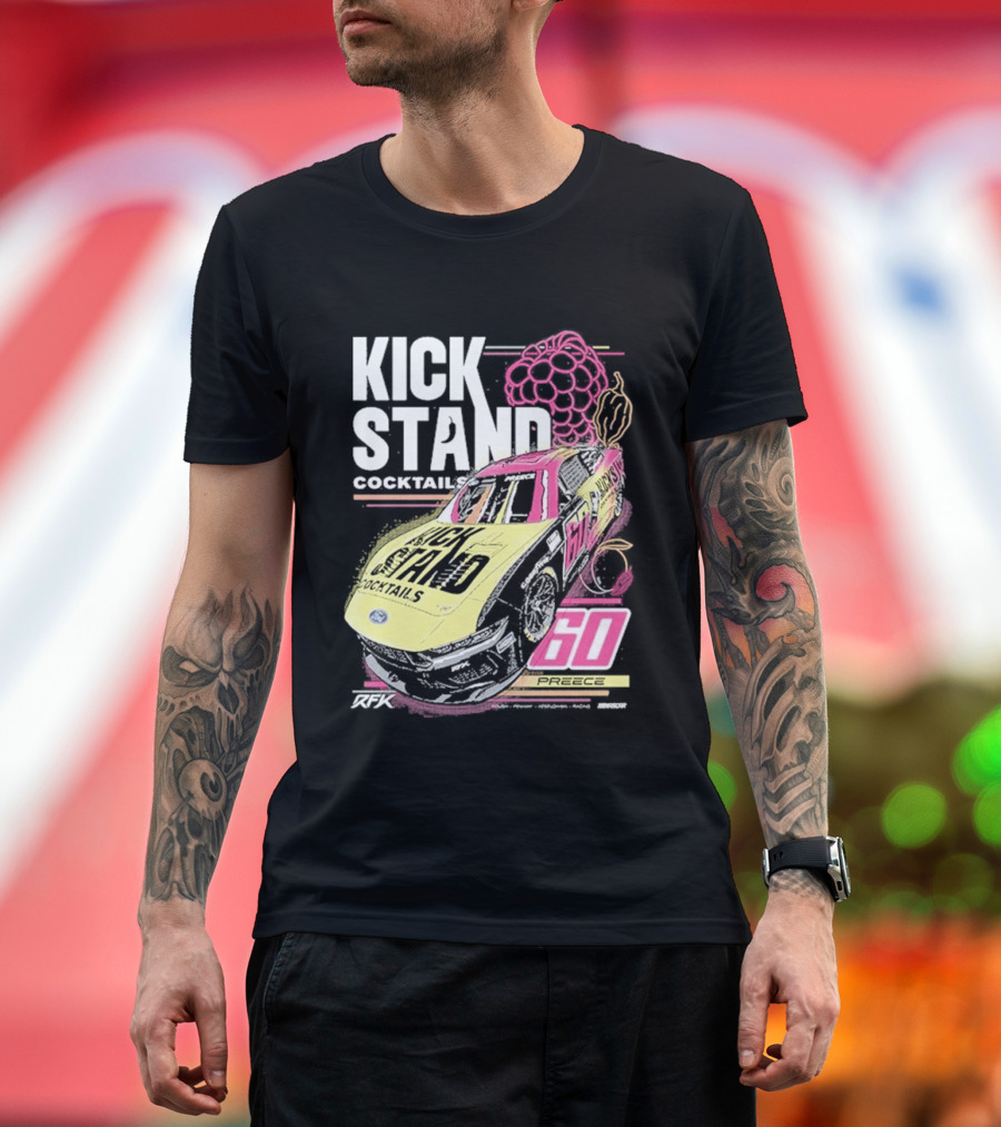 Kickstand Cocktails RFK Racing 60 Ryan Preece Car T-Shirt