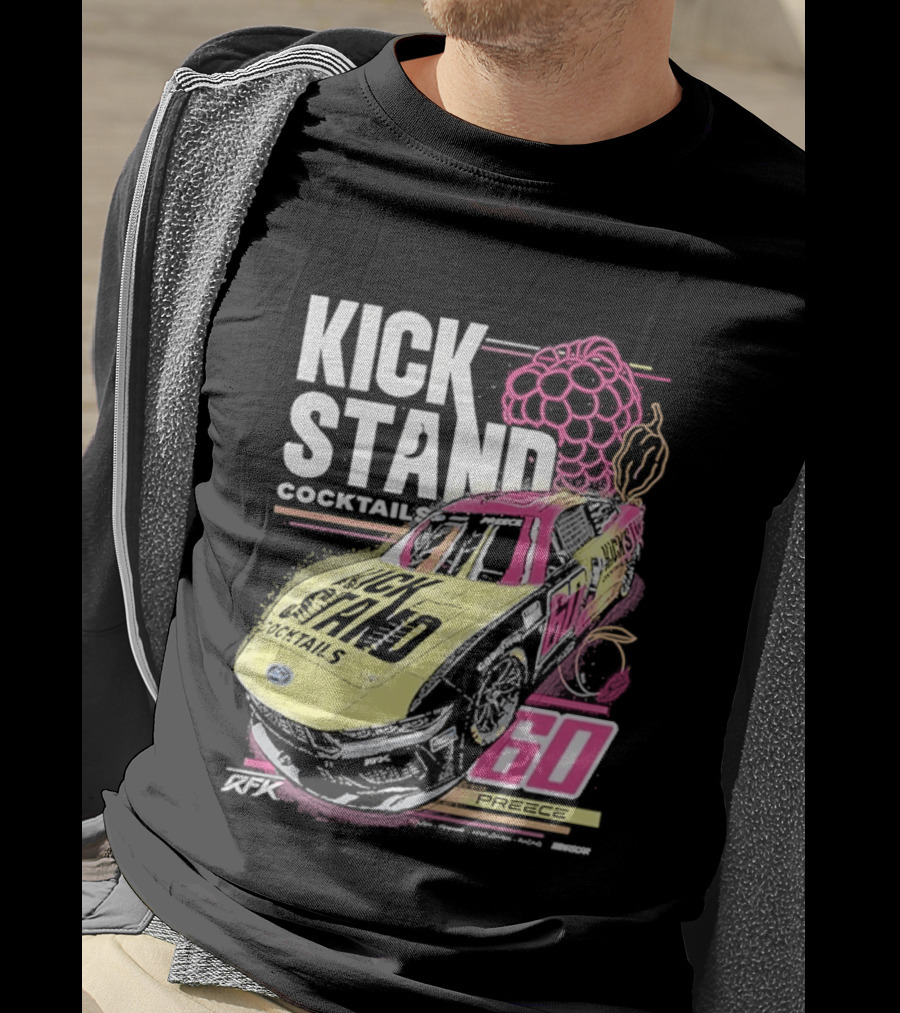 Kickstand Cocktails RFK Racing 60 Ryan Preece Car T-Shirt