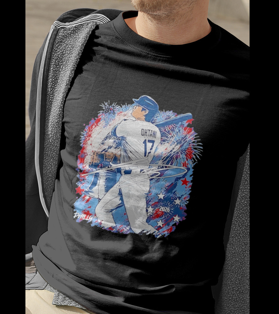Ohtani 17 Philly 2026 Baseball Fireworks Liberty Bell T-Shirt