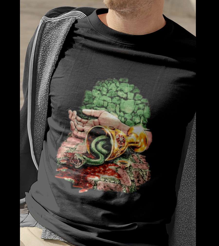 Enchanted Serpent With Golden Chalice And Ring Fantasy T-Shirt