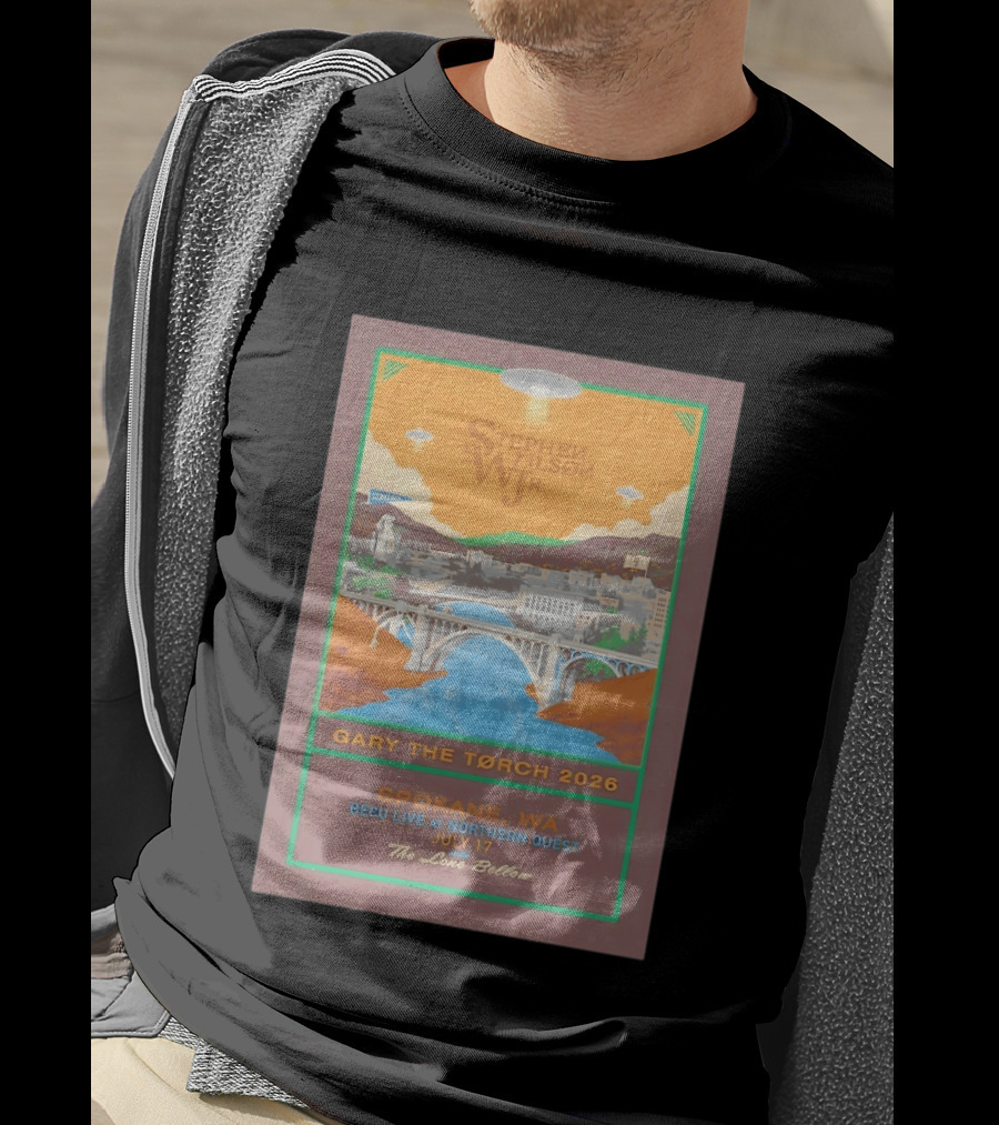 Stephen Wilson Jr Gary The Torch 2026 Bridge UFO Spokane WA Concert July 17 The Lone Bellow T-Shirt