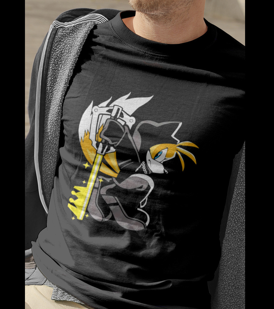 Tails The Fox In Organization XIII Cloak Holding Keyblade T-Shirt