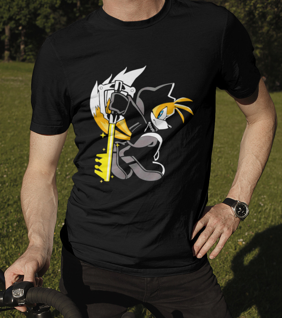 Tails The Fox In Organization XIII Cloak Holding Keyblade T-Shirt