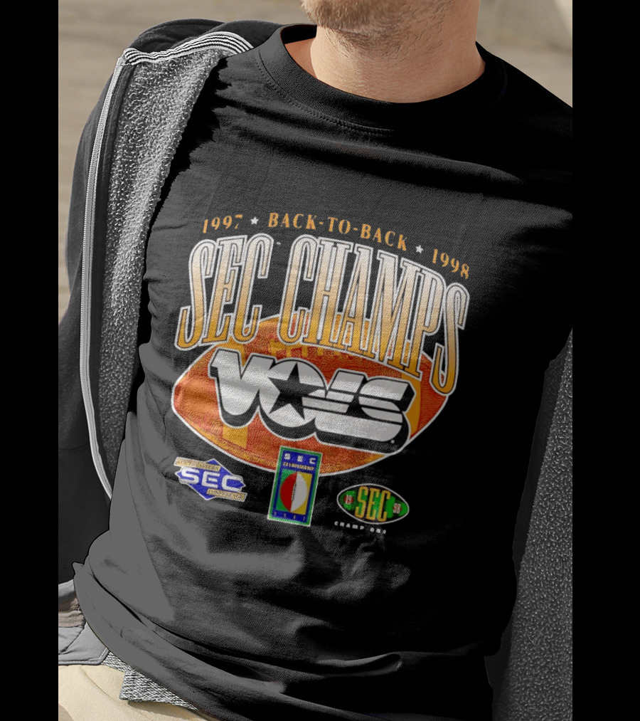 Tennessee Volunteers Vols SEC Champs Back To Back 1997 1998 Football Southeastern Conference Championship T-Shirt