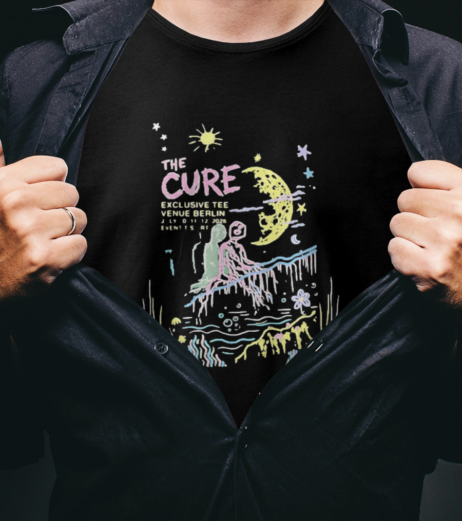 The Cure Exclusive Venue Berlin 4 6 12 2023 Beneath Crescent Moon T-Shirt