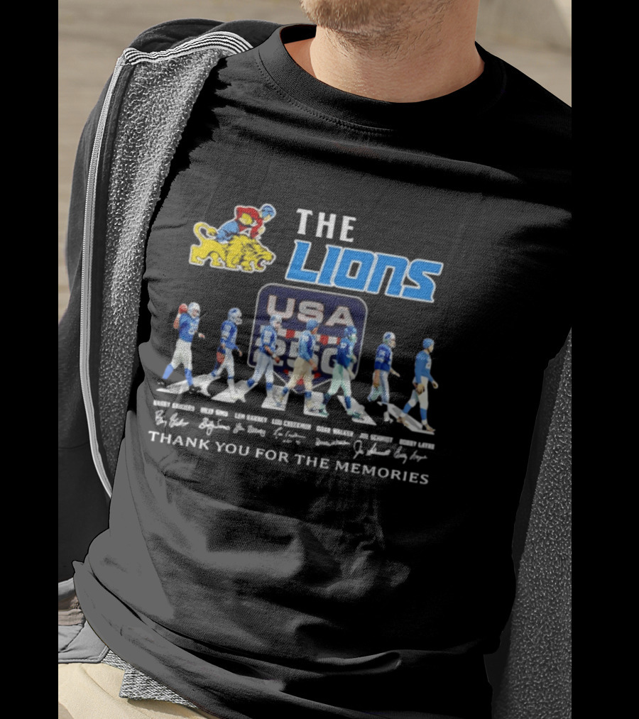 The Lions USA Football Evolution Thank You For The Memories T-Shirt