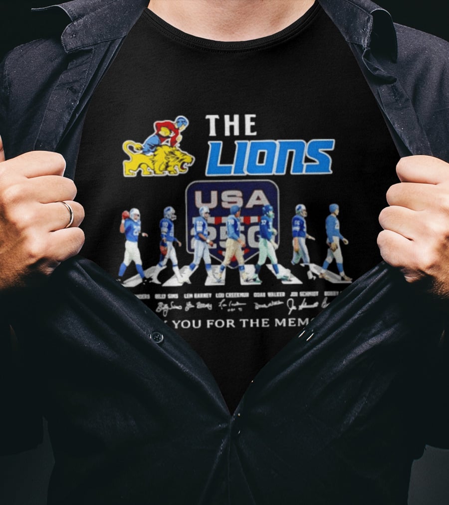 The Lions USA Football Evolution Thank You For The Memories T-Shirt