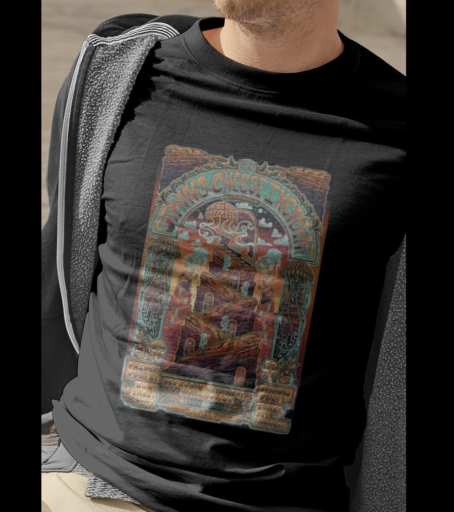 String Cheese Incident Red Rocks Amphitheatre July 2026 Tour Morrison CO Art By Nate Duval T-Shirt