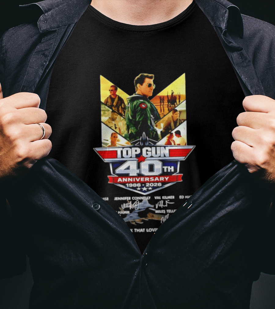 Top Gun 40th Anniversary 1986 2026 Thank You For The Memories Bring Back That Loving Feeling T-Shirt