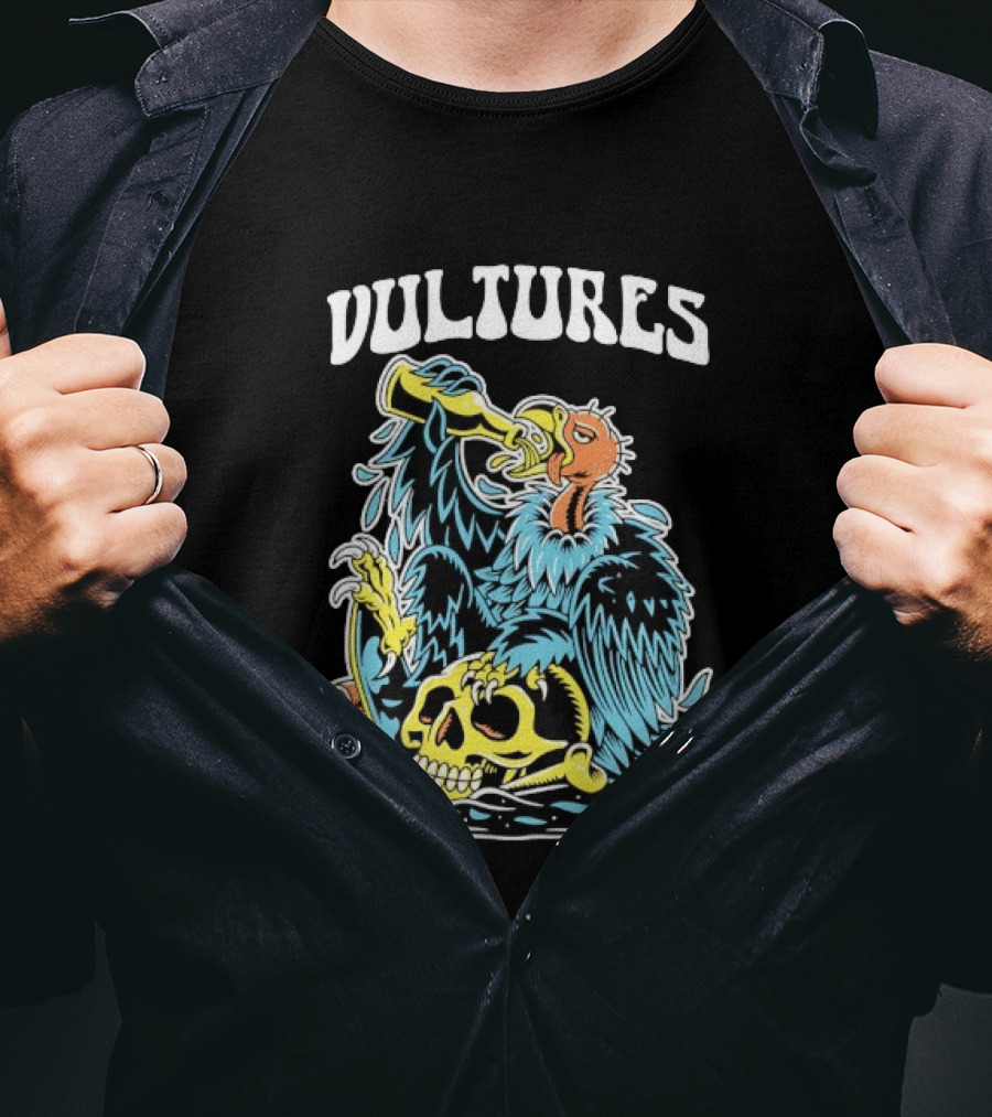 Vultures Drinking Beer On Skull T-Shirt